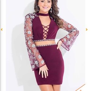 Boho chic two-piece Rachel Allan dress 4428.